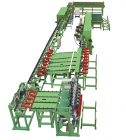 Auto. line peeling and lathing machine